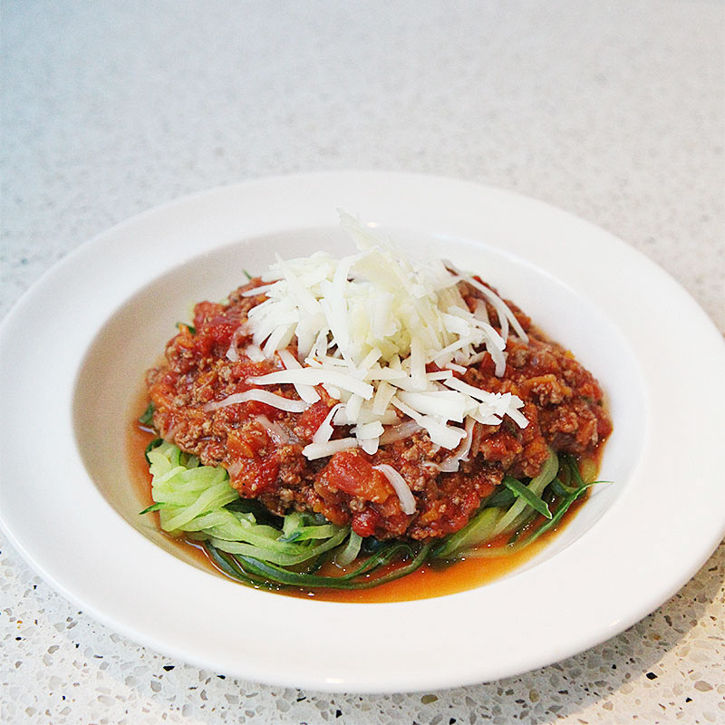 Zoodles meat sauce 1