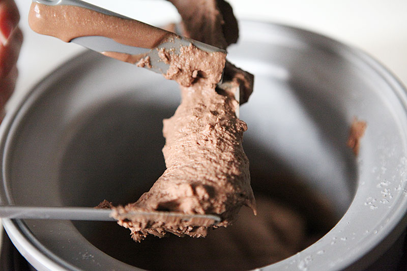 New Year clock desert: delicious and creamy chocolate ice cream (paleo)