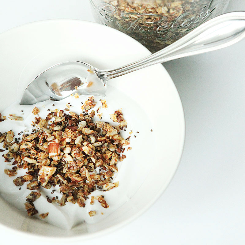 Crunchy Paleo granola without grains and refined sugar free